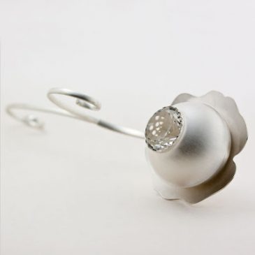 Ring av silver med bergkristall. Ring of silver with rock crystal.